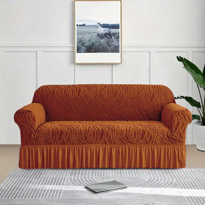 Zebra Velvet Sofa Cover – Cooper (Premium Stretch Fit)