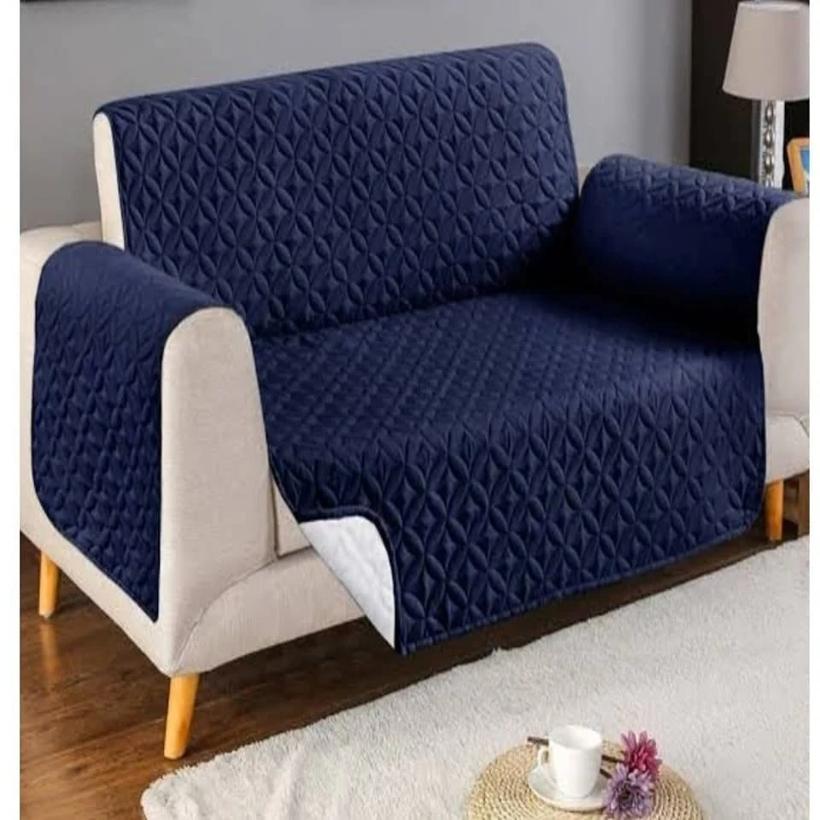 Ultrasonic Quilted Style Sofa Cover – Blue (Premium Stretch Fit)