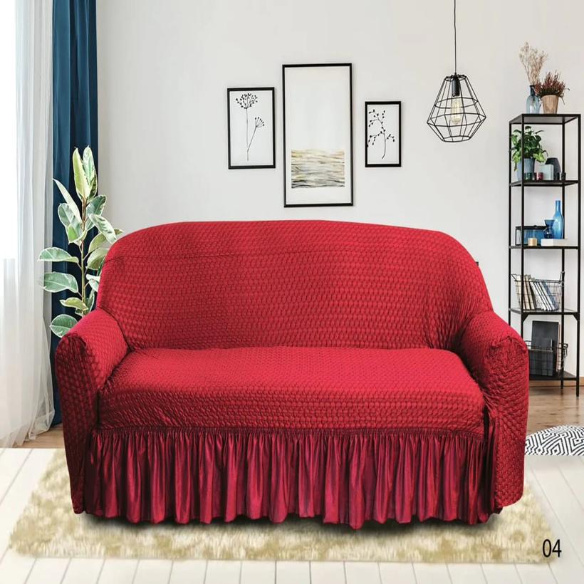 Butterfly Style Sofa Cover – Maroon (Premium Stretch Fit)
