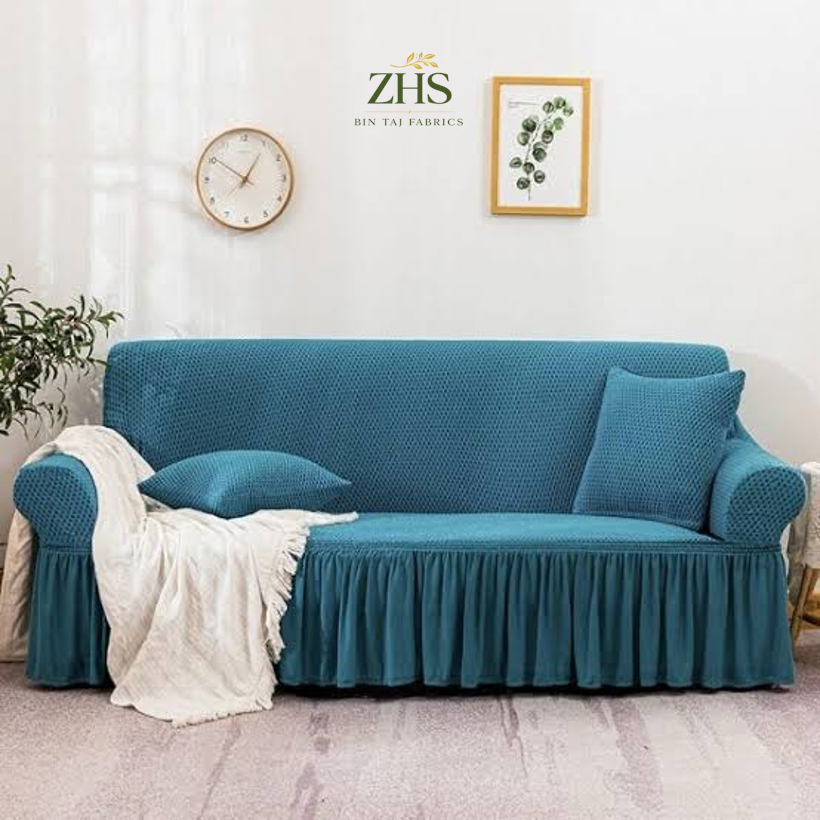 Turkish Style Mesh Sofa Cover – Zinc (Premium Stretch Fit)