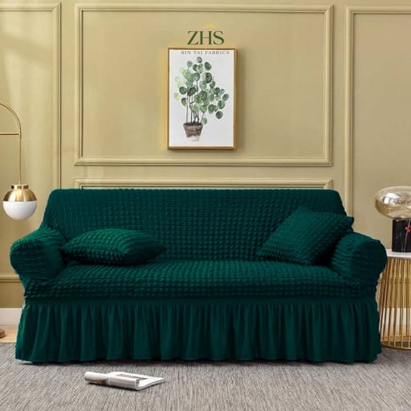 Bubble Sofa Cover – Green (Premium Stretch Fit)
