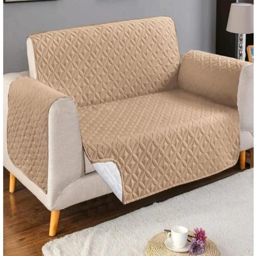 Ultrasonic Quilted Style Sofa Cover – Beige (Premium Stretch Fit)