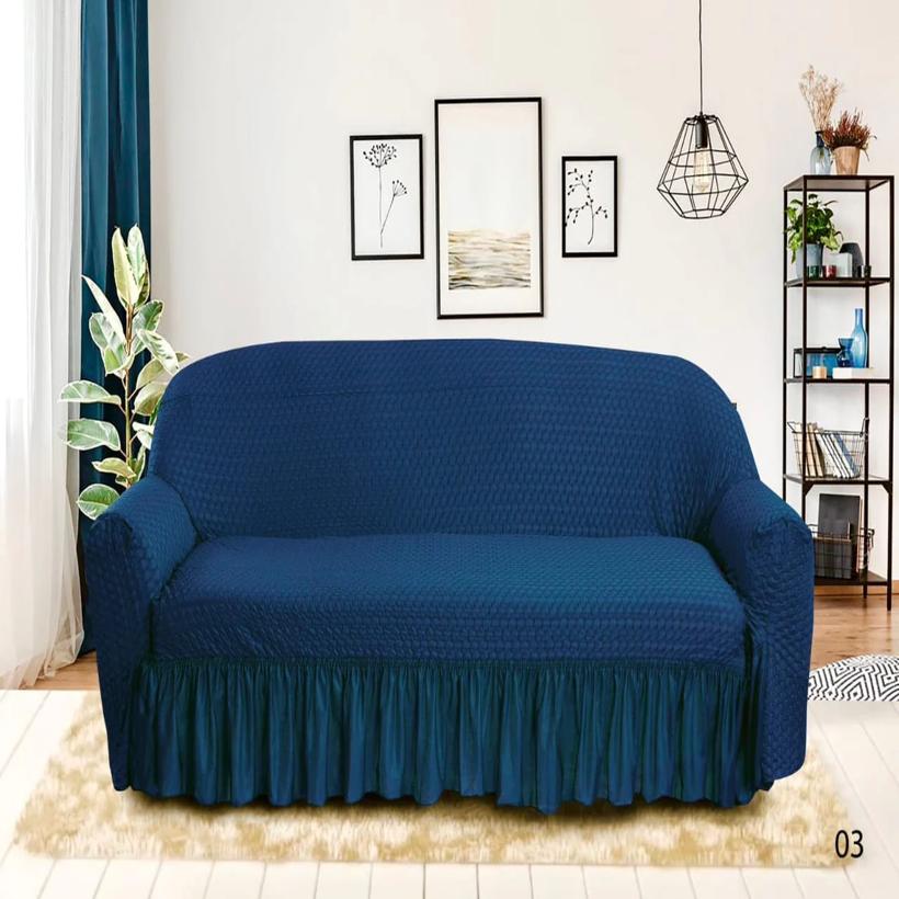 Butterfly Style Sofa Cover – Blue (Premium Stretch Fit)
