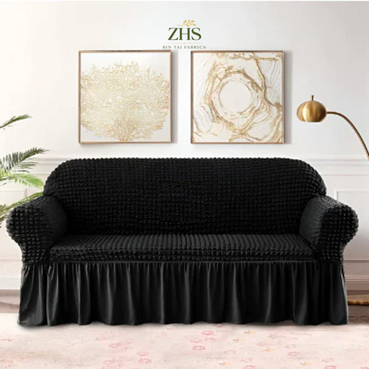 Bubble Sofa Cover – Black (Premium Stretch Fit)